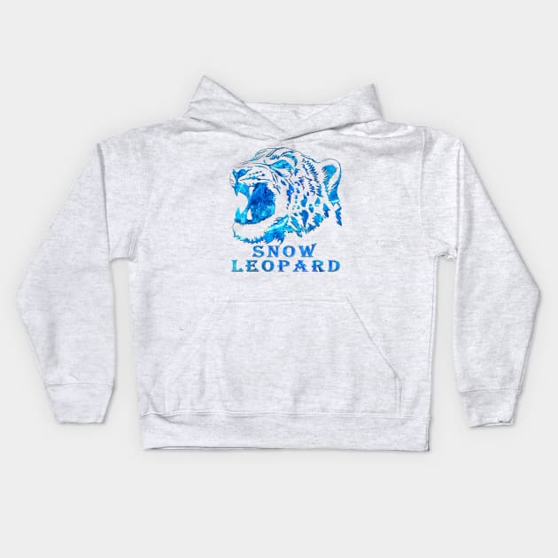 Snow Leopard Kids Hoodie by Vince_McCoop